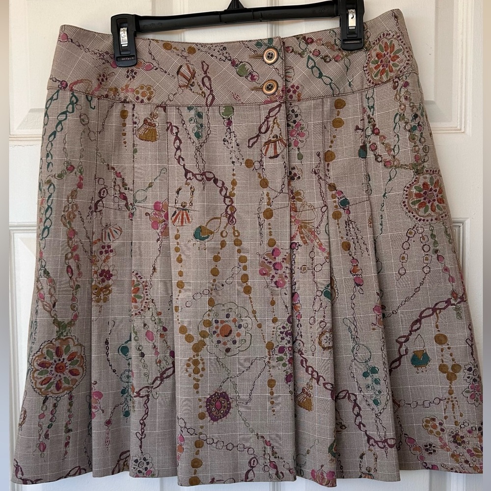 Kay Unger Pleated Skirt Wide Waistband‎ Size 12